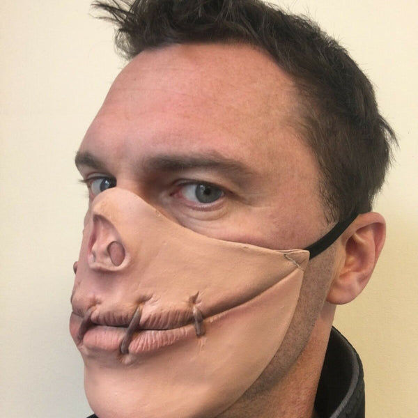 Speak No Evil Stitched Mouth Half Mask.