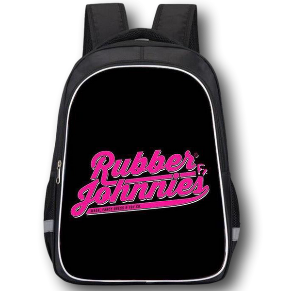 Rubber Johnnies Branded Black Back Pack.