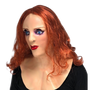 Realistic red head lady full head latex mask.