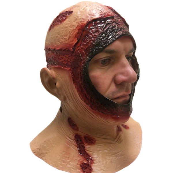 Bloody Hood Open face full head latex mask