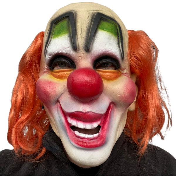 Classic vintage Slipknot laughing Circus clown mask with orange hair