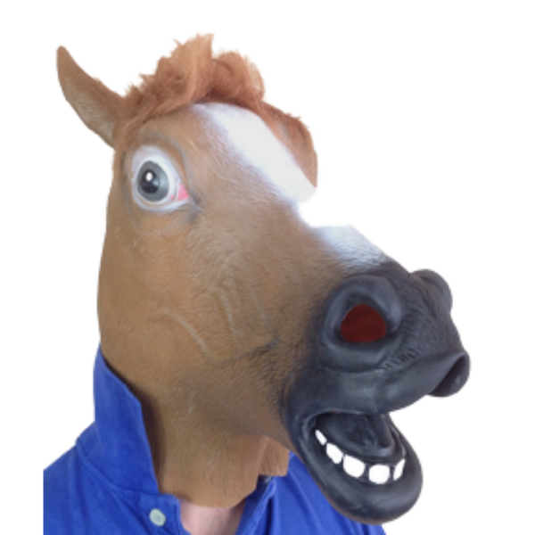 Brown Horse Latex Full Head Mask.