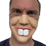 Half face latex mask with big bucked teeth like a bunny rabbit
