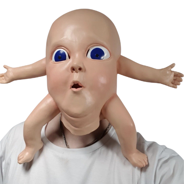 mutated creepy baby latex mask.