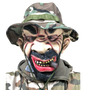 Army Soldier Latex Mask With Camouflage Hat.