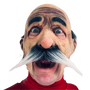 Old Man Latex Mask with Open mouth.