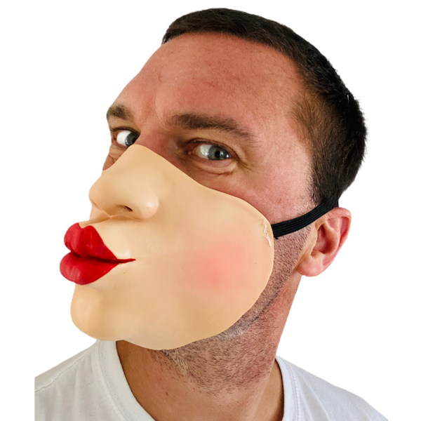 Mick Jagger Half Face Latex Mask. Pout Lips.