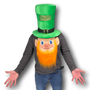 St Patricks Day Leprechaun Mask with Large Green Hat.