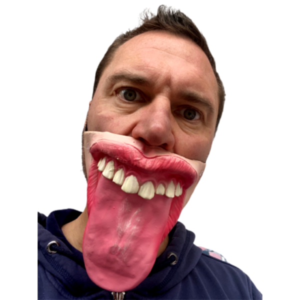 Big tongue Half Face Latex Mask. Rolling Stones Lick.