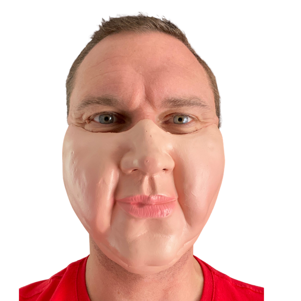 Half Face Latex Mask With Puffy Cheeks.