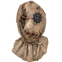 Hessian wrapped full head latex  scarecrow mask with one button eyee