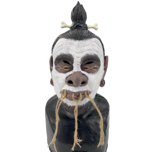 Tribal Shrunken Head Latex Mask.