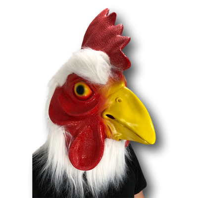 Furry Chicken/Rooster Full Head Latex Mask.