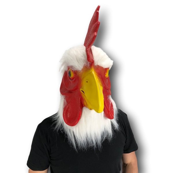Pelzige Hahn-/Hühnerkopfmaske
