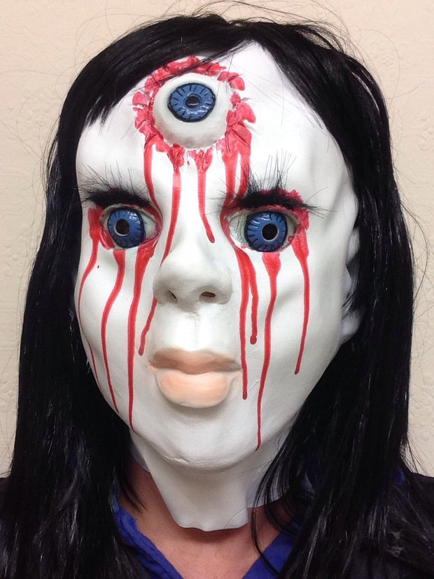 Scary China Doll Mask (Bloody)