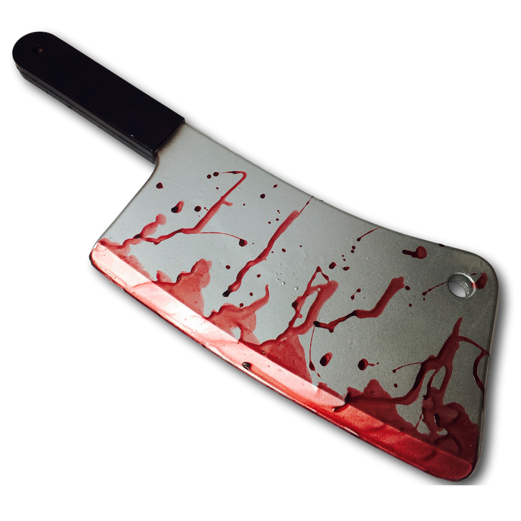 Realistic Large Bloody Meat Cleaver Rubber Johnnies Fx