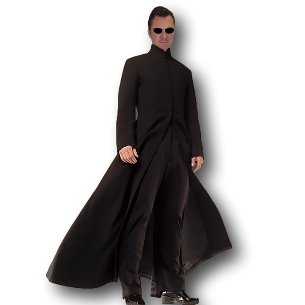 Neo Matrix Black Robe  Costume.