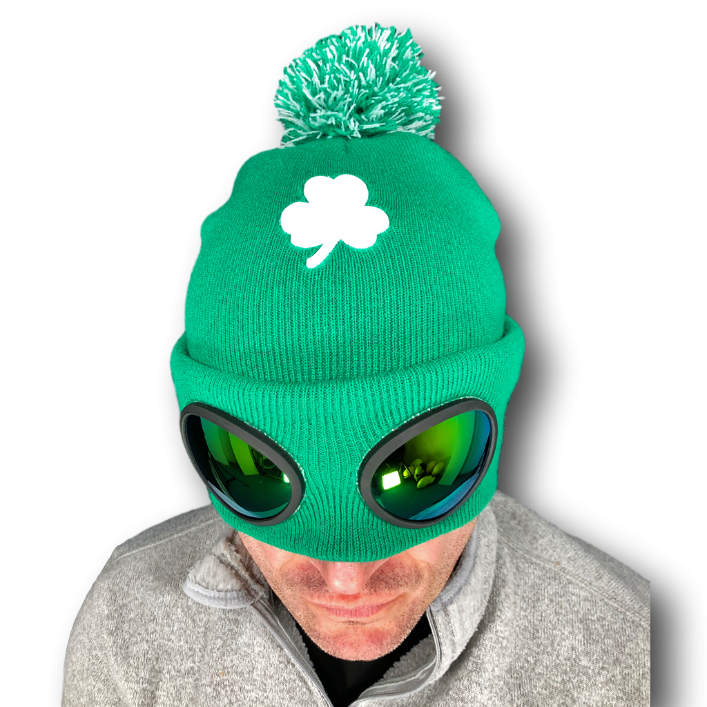 Chapeau de lunettes de bonnet vert d'Irlande de la Saint-Patrick