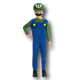 Kids Green Luigi Mario Costume.
