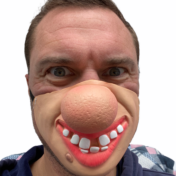 Clown-Halbgesichtsmaske mit großer Nase