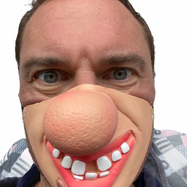 Clown-Halbgesichtsmaske mit großer Nase
