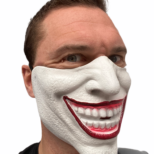Masque de méchant Joker demi-visage