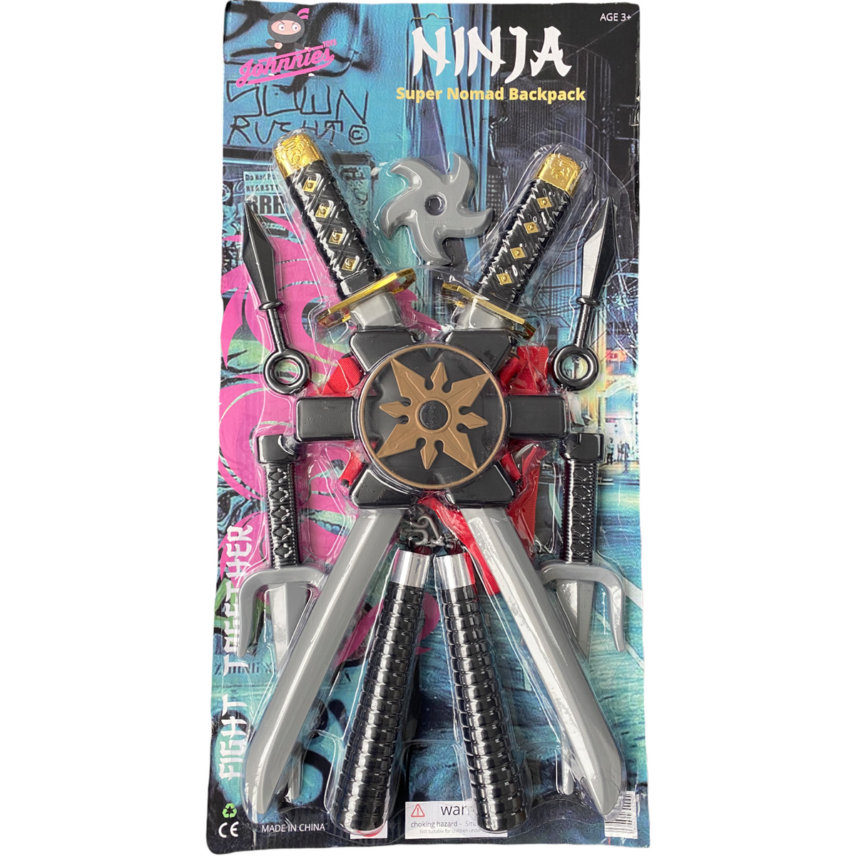 Ninja-Schwert-Rucksack-Spielzeugset für Kinder