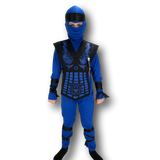 Neon Blue and Black Kids Ninja Costume.