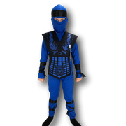 Neon Blue and Black Kids Ninja Costume.