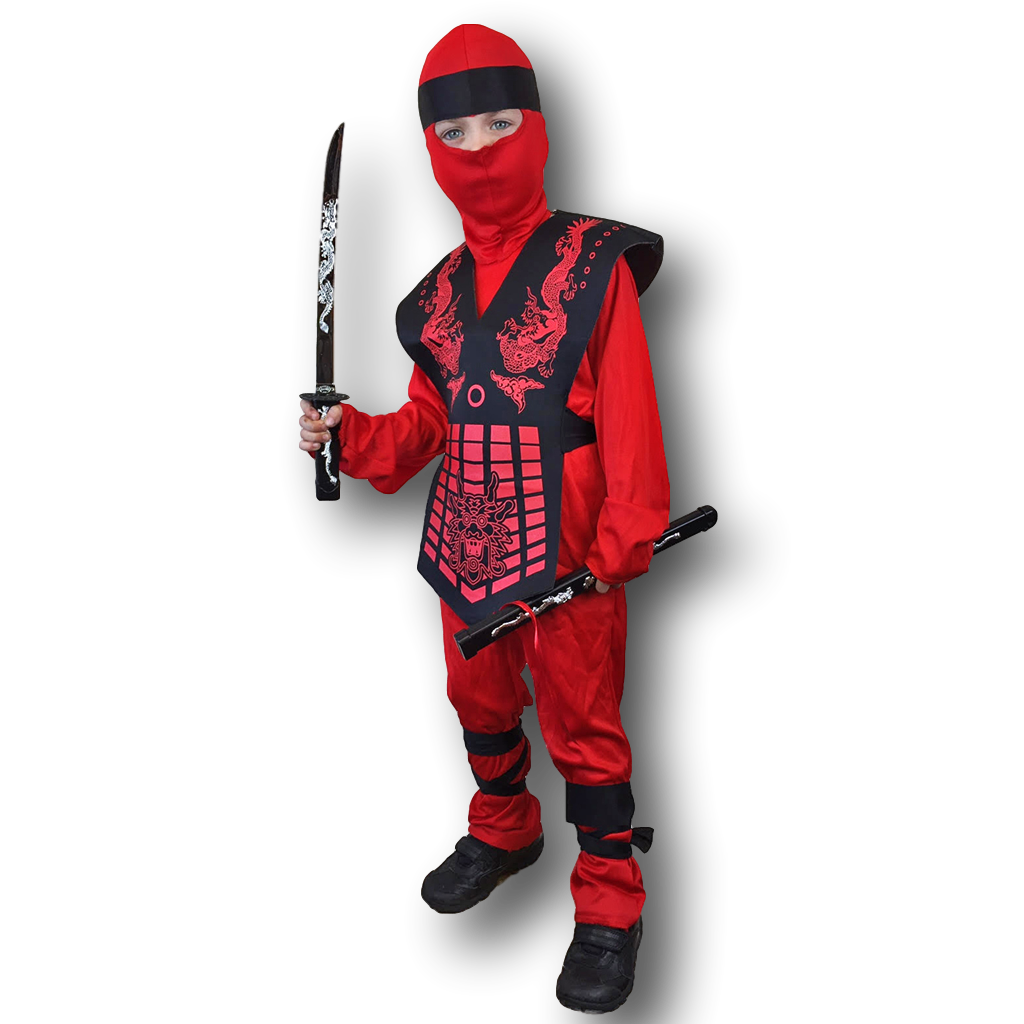 Kids Red and Black Ninja Costume.
