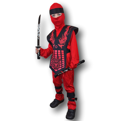 Kids Red and Black Ninja Costume.