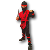 Black and Red Boys/Kids Ninja Costume. 3 Sizes.