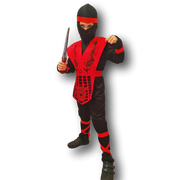 Black and Red Boys/Kids Ninja Costume. 3 Sizes.