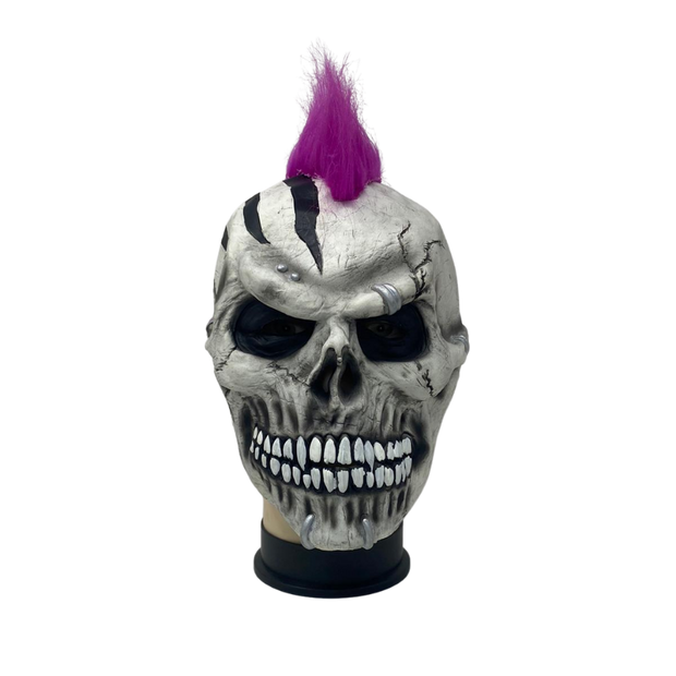 Purple Mohawk Skull Mask