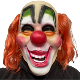Classic vintage Slipknot laughing Circus clown mask with orange hair