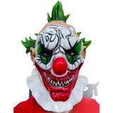 Clown Mask With Green Hair and red Nose