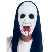 Full Size Nun Mask with blood covered mouth.