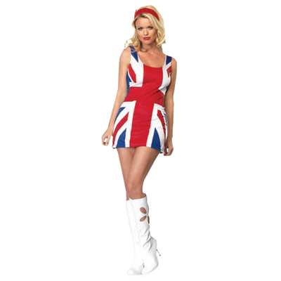 Ladies Union Jack Mini Dress Spice Girls Costume.