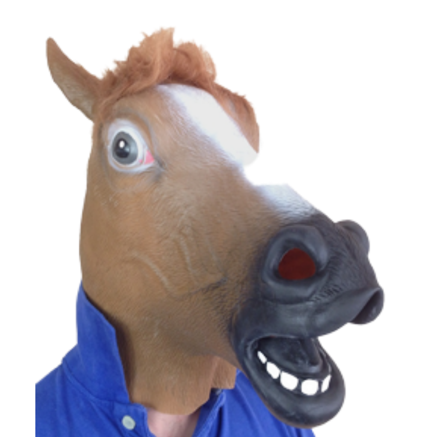 Brown Horse Latex Full Head Mask.