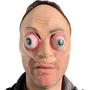 Half face latex mask with huge big eyes, like a bug.