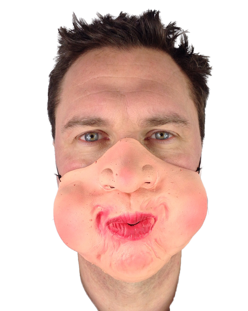 Fat Cheeks half face Mask Rubber Johnnies Masks