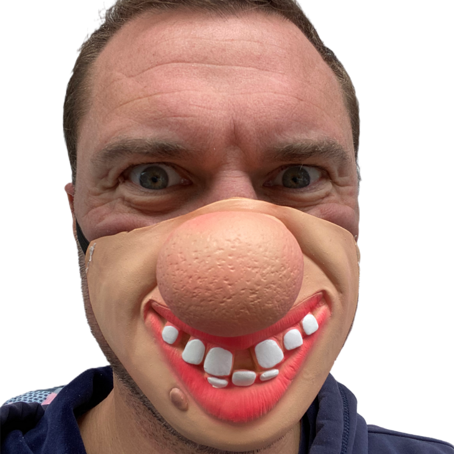 Demi-masque de clown à gros nez