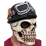 Skeleton Skull Soldier Latex Mask with Black Helmet.