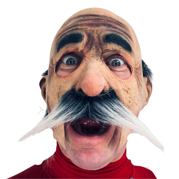 Old Man Latex Mask with Open mouth.