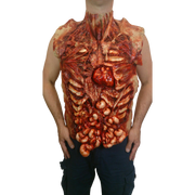 Full chest piece. Gory chest. showing organs and heart.