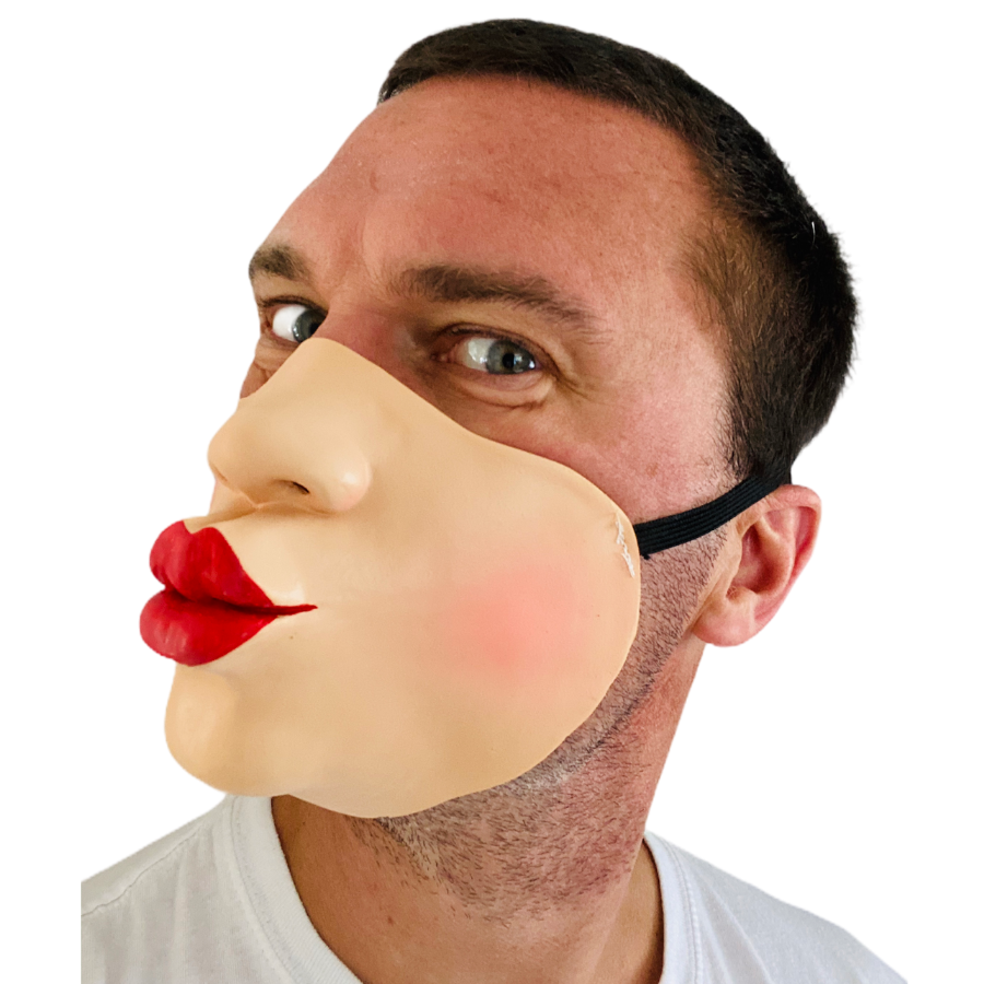 Mick Jagger Half Face Latex Mask. Pout Lips.