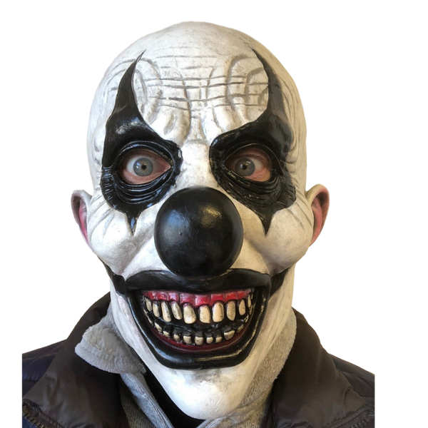Black And White Killer Clown Latex Full head Mask.