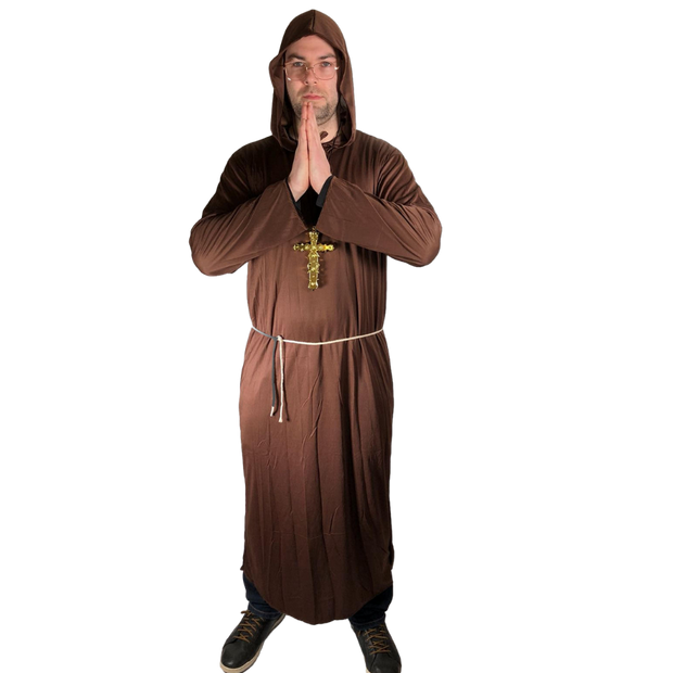 Monk Costume for Men with Gold Cross.