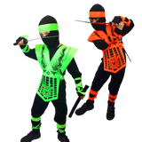 Neon green and Orange Ninja Costume. 2 Sizes.