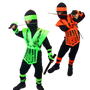 Neon green and Orange Ninja Costume. 2 Sizes.